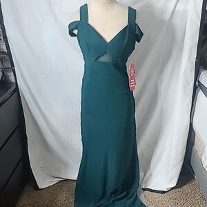 Emerald Sundae Blue Maxi Mermaid Gown with Ruching and Sweetheart Neckli…